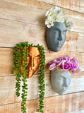 Woman Face Wall Planter with Liner